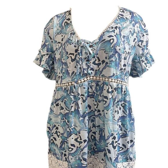 NWT Suzanne Betro Blue Dress Size Medium New - Picture 2 of 6